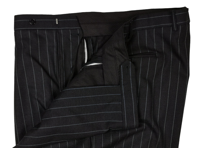 Luigi Bianchi Suit 48L, Charcoal with blue stripes 2-button Colombo 150s Wool