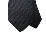 LBM 1911 Tie, Navy/grey weave 7cm Silk/Wool