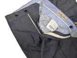 Luigi Bianchi Trousers 36, Dark chambray blue Flat front Tailored fit Cotton Blend