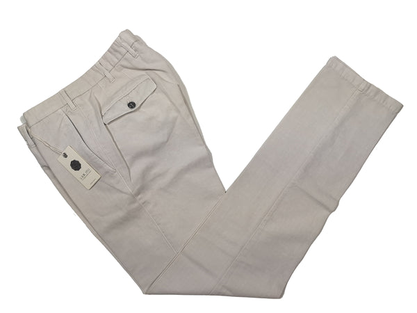 LBM 1911 Trousers 34, Stone beige herringbone Flat front Tailored fit Cotton/Linen
