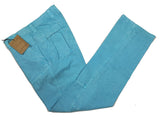 LBM 1911 Trousers 32, Turquoise Flat front Relaxed fit Cotton/Linen