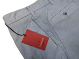 Luigi Bianchi Trousers 34, Pale blue Flat front Tailored fit Cotton/Elastane