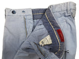 Luigi Bianchi Trousers 34, Pale blue Flat front Tailored fit Cotton/Elastane