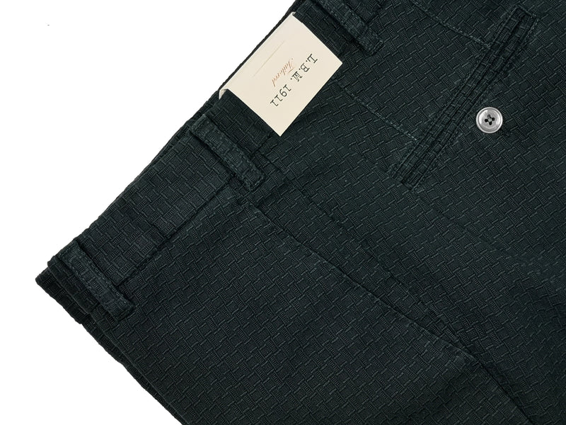 LBM 1911 Trousers 36, Forest green weave Flat front Tailored fit Cotton/Elastane