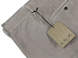 Luigi Bianchi Trousers 35/36, Beige pinwale cord Flat front Slim fit Cotton