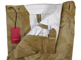 Luigi Bianchi Trousers 38, Yellowish tan Pleated front Relaxed fit Cotton Corduroy