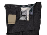 Luigi Bianchi  Trousers 34, Charcoal weave Flat front Tailored fit Wool blend