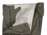 LBM 1911 Trousers 34, Oatmeal/Grey mini-check Flat front Tailored fit Wool/Cotton