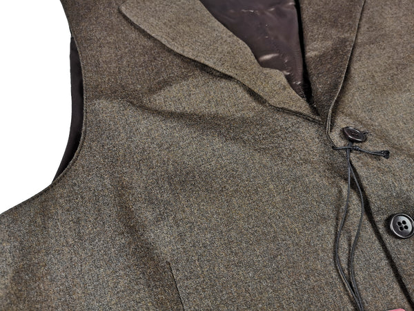 Luigi Bianchi Vest Medium/40R, Heather brown flannel Wool/Cashmere