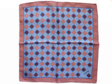 Marinella Pochette, Light blue & red medallion pattern, pure silk
