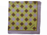 Marinella Pochette, Pale yellow medallion pattern, pure silk
