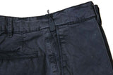 Marco Pescarolo Trousers 33/34, Washed Navy Blue Flat Front Cotton/Elastane