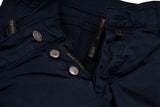 Marco Pescarolo Trousers: 32, Navy blue Flat front cotton/elastane