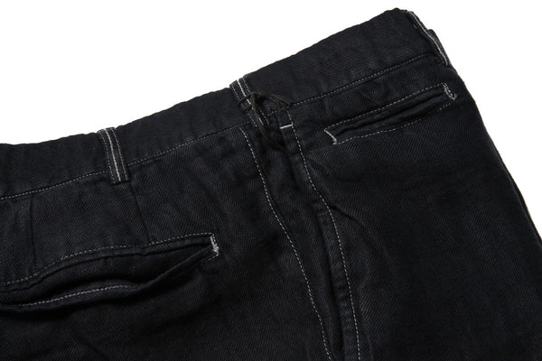 Marco Pescarolo Trousers: 36, Dark navy blue Flat front Wool/Linen/Silk