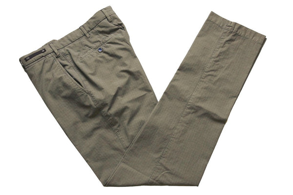 PT01 Trousers: 32, Washed beige plaid, flat front, cotton blend