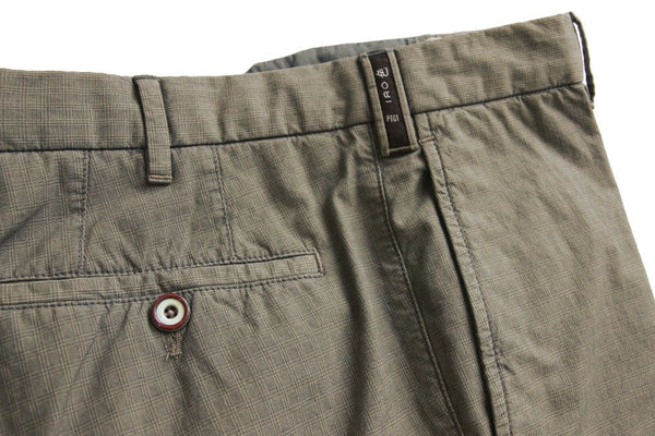 PT01 Trousers: 35/36, Washed beige plaid, flat front, cotton blend