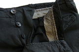 FINAL SALE PT01 Trousers: 38, Solid black, flat front, cotton/elastane