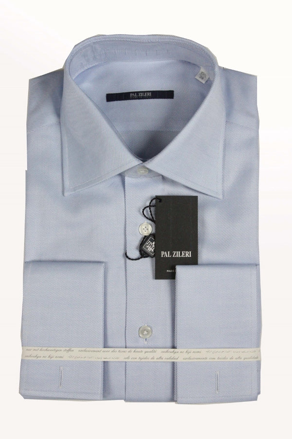 Pal Zileri Shirt: 16, Pale blue , spread collar, french cuff, pure cotton