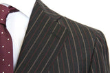 Pal Zileri Sartoriale Suit 41R/42R Dark charcoal with red/tan stripes 3-button wool/cashmere