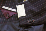 Pal Zileri Sartoriale Suit 41R/42R Dark charcoal with red/tan stripes 3-button wool/cashmere