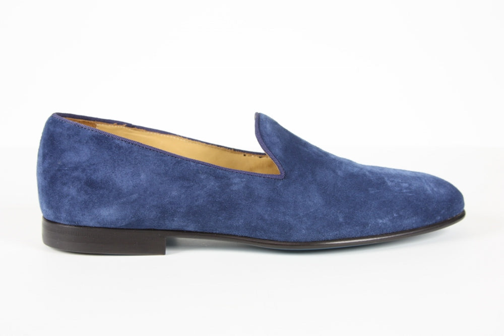 Sutor Mantellassi Shoes SALE! Blue suede slip-on loafers  display picture 2