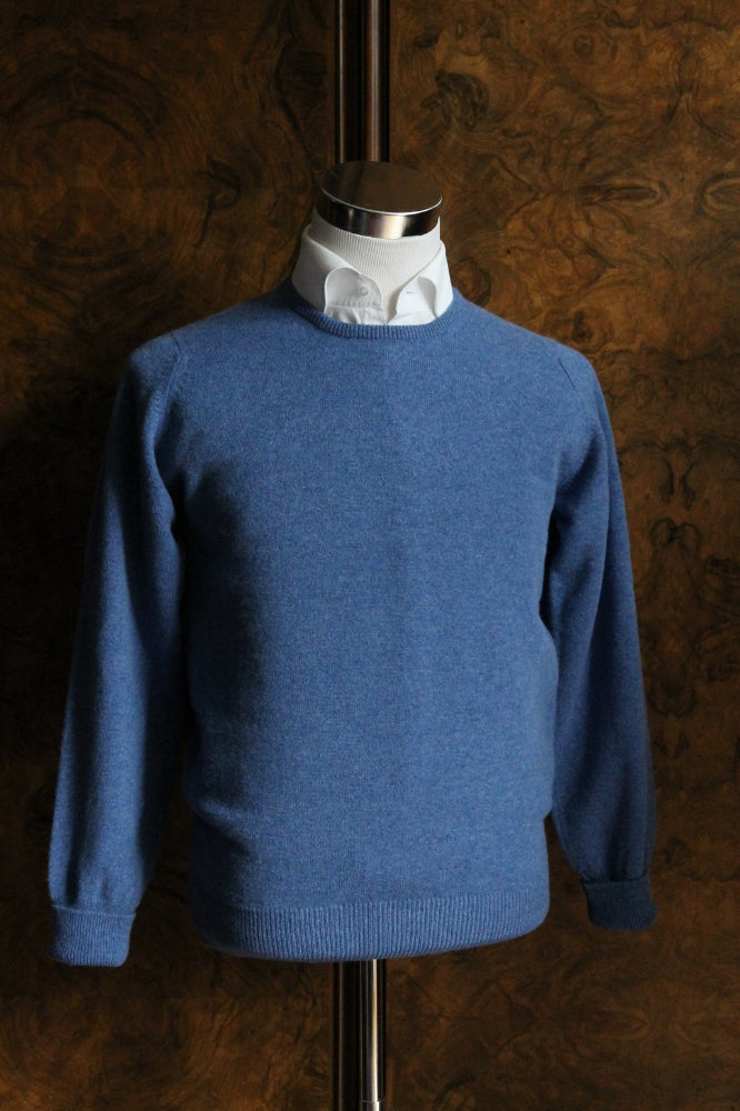 The Wardrobe Sweater Sky blue, crew neck, pure lambswool