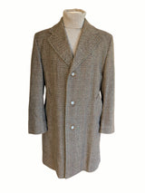Vintage Maculette Crombie Tweed Coat M/40 Light Brown Plaid Wool