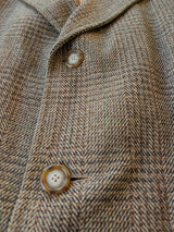 Vintage Maculette Crombie Tweed Coat M/40 Light Brown Plaid Wool