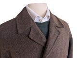 Vintage Ranella Crombie Raglan Coat M/40R Brown Herringbone Wool