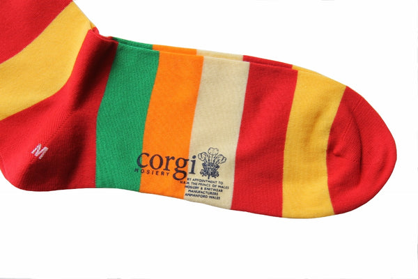 The Wardrobe Corgi Socks Bright Fun stripe cotton blend M