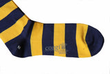 The Wardrobe Corgi Socks Navy/Yellow stripe cotton blend M