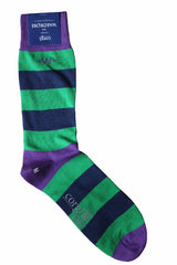 The Wardrobe Corgi Socks Wimbledon Green stripe cotton blend M