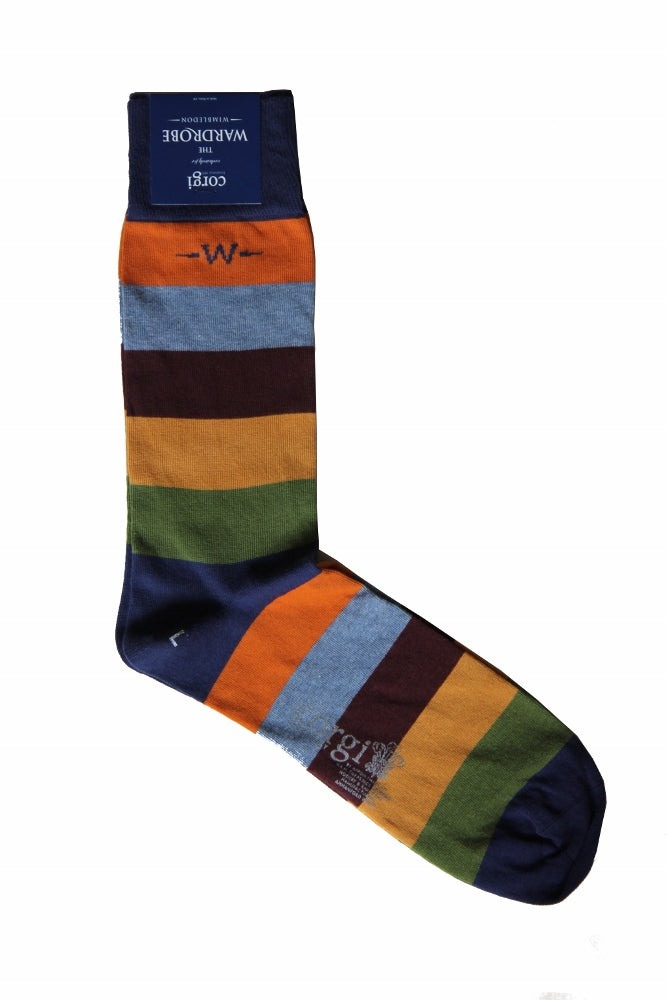 The Wardrobe Corgi Socks Autumn stripe cotton blend M