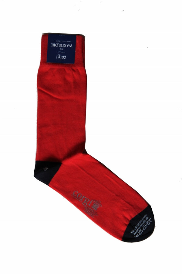 The Wardrobe Corgi Socks Red Navy Heel cotton blend M