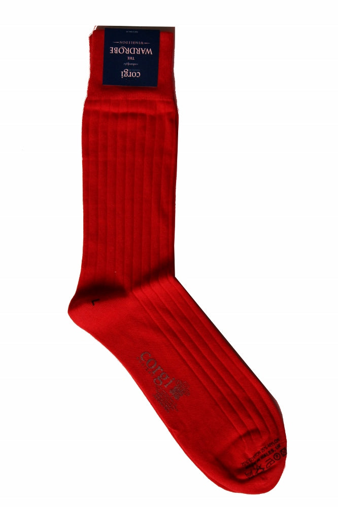 The Wardrobe Corgi Socks Red Ribbed cotton blend M
