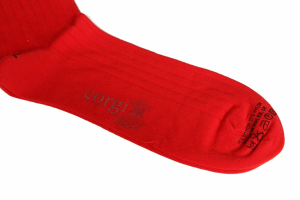 The Wardrobe Corgi Socks Red Ribbed cotton blend M