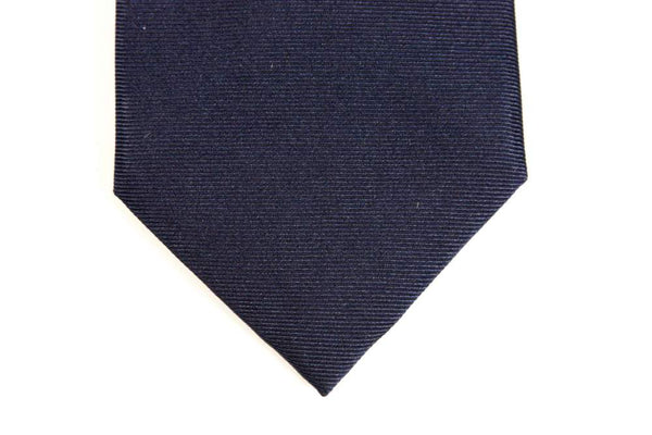 Louis Vuitton Navy Blue Ribbed Silk Floret Logo Tie