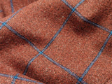 Benjamin Di Pray Sport Coat Brick Red-Orange w/ Blue Windowpane 2-button Soft Shoulder Silk/Wool