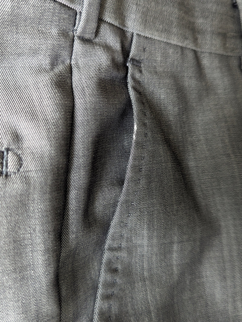 Z Zegna Suit 38R Grey Sharkskin Wool/Mohair