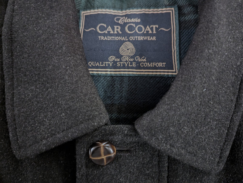 Marks & Spencer British Car Coat L Charcoal Grey Wool/Lambswool