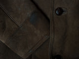 Vintage Baily's Leather Lamb Shearling Coat XL/XXL Brown 3-Button