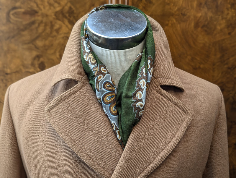 Battisti Scarf Forest Green Batik Print Modal/Cashmere whisper