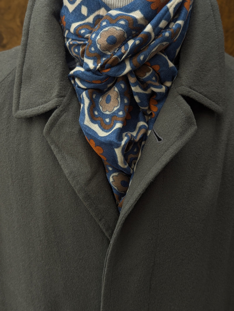 Battisti Scarf Air Force Blue Medallions Modal/Cashmere whisper
