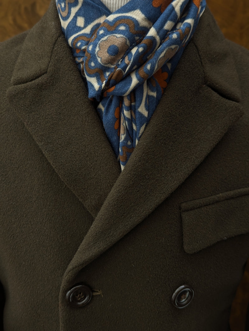 Battisti Scarf Air Force Blue Medallions Modal/Cashmere whisper
