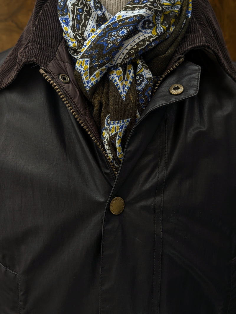 Battisti Scarf Blue/Brown Bandana Snowflake Modal/Cashmere whisper
