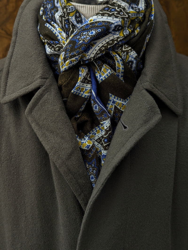 Battisti Scarf Blue/Brown Bandana Snowflake Modal/Cashmere whisper