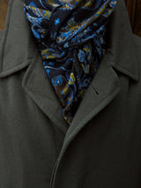Battisti Scarf Navy Blue Cobalt/Brown Paisleys Modal/Cashmere whisper