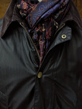 Battisti Scarf Black with Purple Multi Paisleys Modal/Cashmere whisper