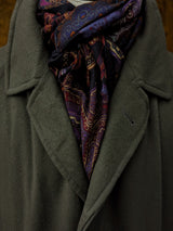 Battisti Scarf Black with Purple Multi Paisleys Modal/Cashmere whisper
