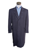 Vintage Berwin British Coat 46R Navy Blue Pure Cashmere